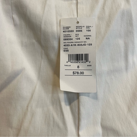 Laura High-Rise Bengaline Capris Pants Metal Detail White - Picture 9 of 11